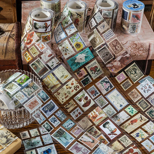Vintage Natural Post Office Masking Washi Tape Retro Stamp Decorative Adhesive Tape DIY Scrapbooking Sticker Label Stationery
