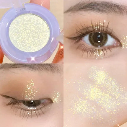 Monochrome Glitter Eyeshadow Pearlescent Highlighter Powder Makeup Diamond Eye Shadow Palette Bright Shiny Eye Makeup Cosmetics