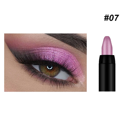 16 Colors Pearlescent Eyeshadow Sticks High Pigmented Eyeshadow Pencil Glitter Waterproof Long-Lasting Eye Makeup Non-Smudged