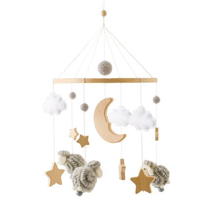 Baby Wooden Bedbell Bracket 0-12 Months Bed Bell Bracket Wooden Mobile Newborn Crochet Bed Bell Hanging Toys Newbaby Rattle Toys