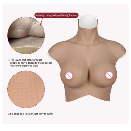 KUMIHO 7TH GEN Bloodshot Silicone Breast Forms No Oil Fake Boob for Crossdressing Sissy Drag Queen Shemale Transgender Cosplay