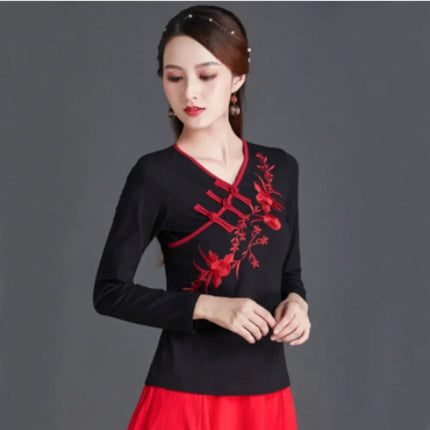 Ethnic Style Streetwear Fashion Casual Women's Clothing Shirts for Women Vintage Clothes T-shirt Y2k Top Women's Clothes Embroidery