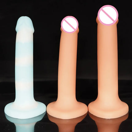 Little Thin Dick Realistic Dildo Anal for The Beginner Soft Silicone Penis with Lovely Heart Shaped Suction Cup Anal Sex Toys