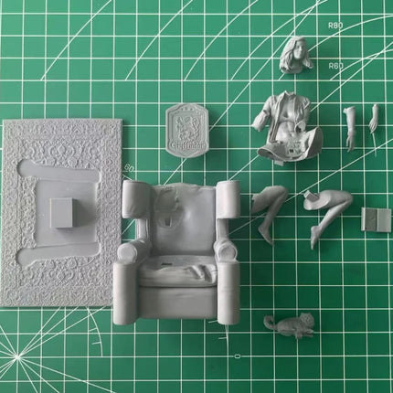 1/24 Scale DieCast Resin Figure Model Kit Wizardess on The Sofa Hobby Miniature Toys Unassembled Unpainted DIY Diorama