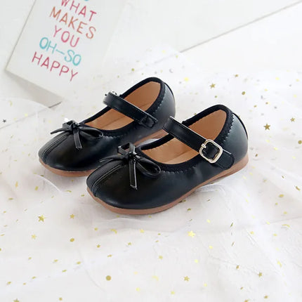 Fashion Mary Janes Shoes For Baby Butterfly Girls Flats Soft Singe Shoes For Kids Girls PU Leather Shoes