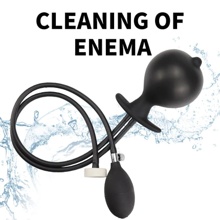 Anal Dilator Water Spray Butt Plug 3 IN 1 Inflatable Anal Plug Prostate Massager Sex Toys for Women Men Enema Cleaner