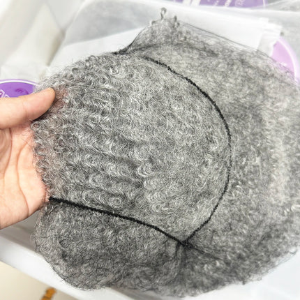 20inch 50gram/pack Grey Afro Kinky Human Hair Bulk Micro Twist Braiding QVR Afro Kinky Human Hair Bulk Dreadlock Loks Extensions