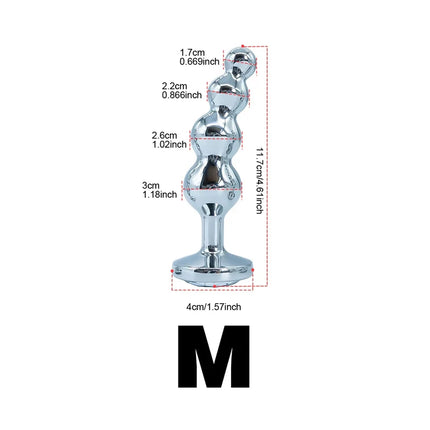 2 sizes Four ball metal pull bead anal plug gem base anal plug g-spot massage sexual health adult sex sex toys