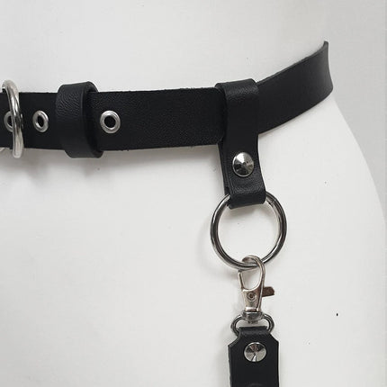 leather leg harnesses for women gothic Single-sided leg strap Adjustable Party Cosplay leather garter belt harness