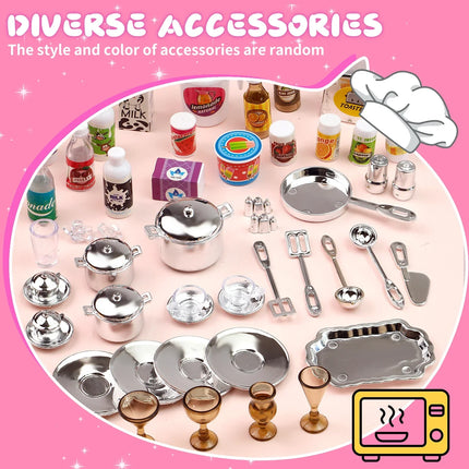 Pink Kitchen Combo Pretend Play 5-Piece Toy Set with Lights and Sounds, For Girls, Christmas/Halloween/Thanksgiving/New Year
