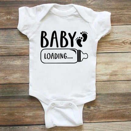 Baby Bottle Print Onesies Funny Casual Home Black Newborn Girl Boy Clothes Short Sleeve Round Neck Summer Infant Outfits