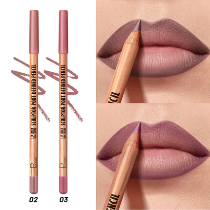 2Pcs Matte Nude Lip Liner Set High Pigmentation Waterproof Long-Lasting Smooth Lip Pencil for Daily Makeup