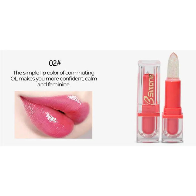 [MP]BSIMONE Glitter Lipstick Lip Balm Color Change Transparent Moisturizing Crystal Jelly Pearlescent Lip Plumper Gloss Cosmetic