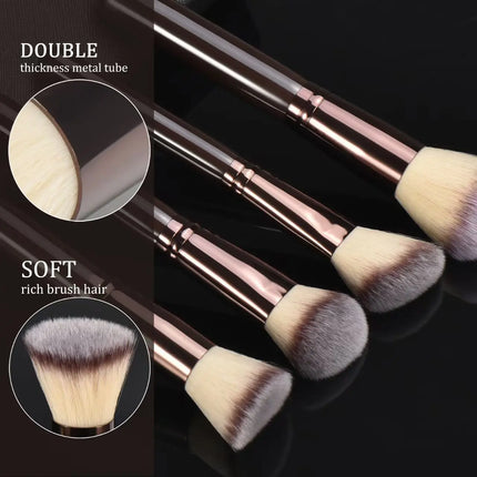 10pcs Brushes Set Complete Set of Foundation Loose Powder Blush Concealer Eye Shadow Professional Set Makeup Tools