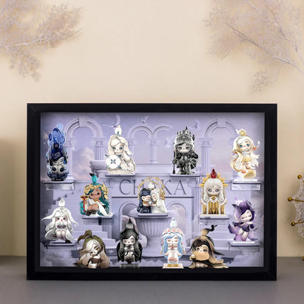 CHAKA Candle Whisper Series Display Box Wooden Acrylic LED Showcase Blind Box Figures 48×8.8×34 cm 13 Preset Slots Hidden Spot