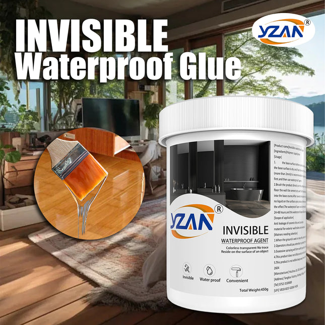 450g Polyurethane Waterproof Coating Invisible Paste Sealant Glue with Brush Adhesive Repair Nano Glue for Home Roof Bathroom Freeze-resistant Wall Crack Repair Glue Easy to brush on.