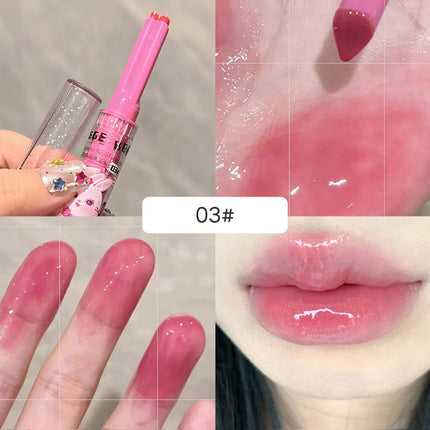 Gege Bear Garden Pink Rabbit Solid Lip Gloss Moisturizing Watery Colored Lip Balm Long-lasting and Tender Lip Balm