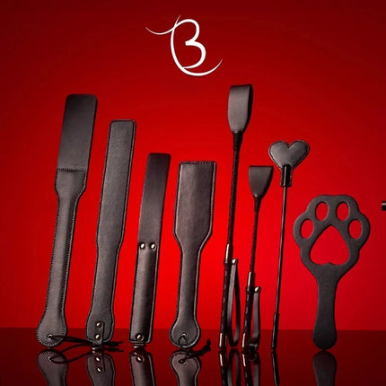 BDSM Spanking Kit,Flogger Whip Riding Crop & Leather Paddle,Impact Play Sex Toys for Couples Punishment Game Adult Punishment