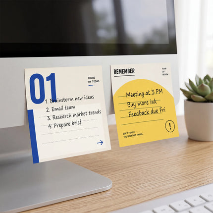 4 Pcs 200 Sheets Total Modern Planner Sticky Notes, 75x75mm 3x3 Inch, Keep Going Remember Note Memo Pads, Self-Adhesive
