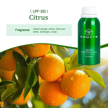 NAMSTE 500ML Fruity Natural Essential Oil Citrus Coconut Premium sandalwood Difuser Essential Oil humidifier Gardenia Vetiver