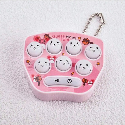 Whac-A-Mole Mini Handheld Game Console Cartoon Electronic Glowing Finger Training Stress Relief Toy Mini Keychain Mini Car Penda