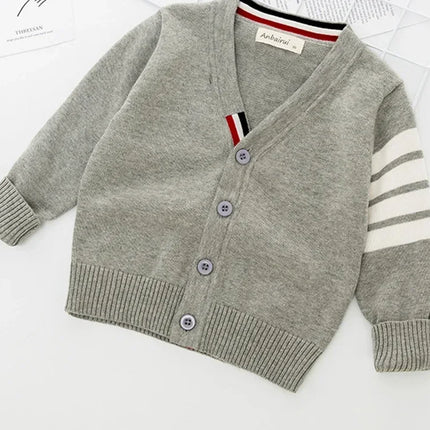 Kids Striped Knitting Cardigan Sweater Autumn Winter Boy Girl Pullover Sweater Boys Tops Outfit Clothing Children Soft Clothes