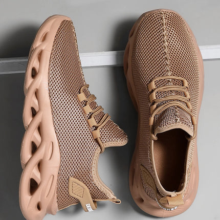 Men Sports Running Black Jogging Shoes Casual Sneakers Brown Outdoor Breathable Mesh Women Light Shock-absorption Black Tennis