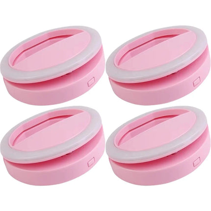 1-4pcs LED Selfie Ring Fill Light Cell Phone Third Gear Fill Light USB Charge Portable Beauty Flash Photo Beauty Light Live