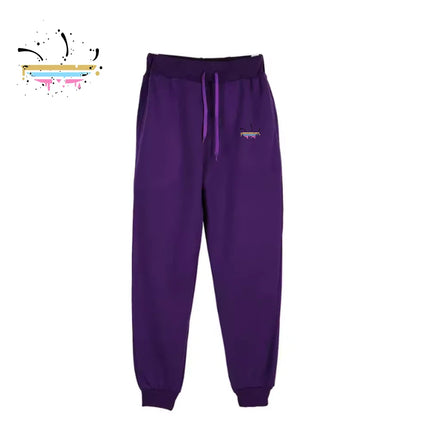 Men‘s Casual Ink printing Sports Pants Running Workout Jogging Warm Fleece Trousers Couple Solid Outdoors Sweatpants Streetwear