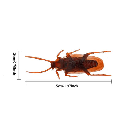10pcs Prank Fake Roaches Model Simulation Rubber Cockroach Bug Toy Funny Trick Joke Toys Plastic Bugs Gift for Kids Creepy Decor