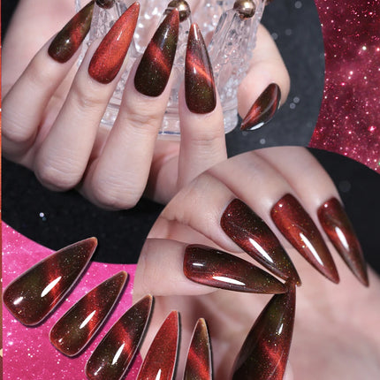 Rainbow Ghini 10ml Ruby Red Color Cat Eye Gel Polish Crimson Burgundy Color Glitter Effect Gel For Autumn/Winter Polish Nail Art