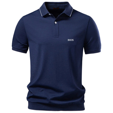 New summer men's lapel polo shirt, business casual men's short sleeved polo shirt for men