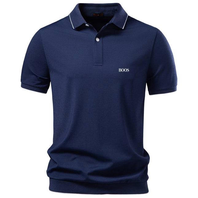 New summer men's lapel polo shirt, business casual men's short sleeved polo shirt for men