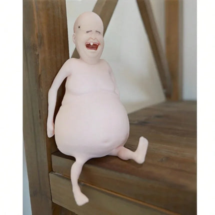 Weird & Cute Squishy Stress Relief Ball, Bizarre Adorable Fidget Toy, Unique Adult Squeeze Bald Old Man, Gag Gift Party Favor