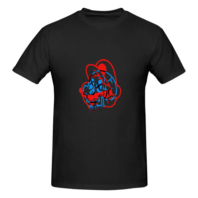 Funny Skull Mario Men's Printed T-Shirt Unisex T-shirt