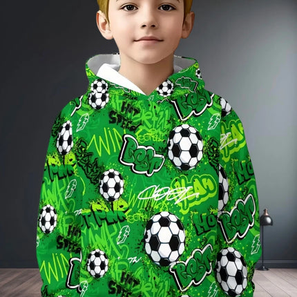 Kids Clothes Boys Hoodies Long Sleeve 3D Football Print Children Spring Fall Clothes Casual Outdoor Active Boys Clothing Tops