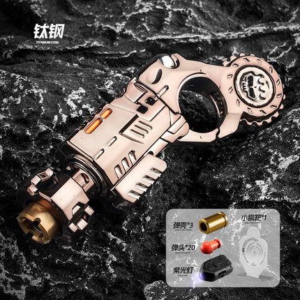 Mini Metal EDC Stress Relief Toy Pistol Guns Eject Fidget Roller Spinner Mechanical Slider Ratchet Wheel Paragraph Ring Adults