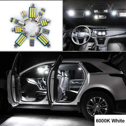 10Pcs For VW Volkswagen Polo 9N 9N3 2002-2005 2006 2007 2008 2009 Car Bulbs Accessories LED Interior Map Dome Ceiling Light Kit