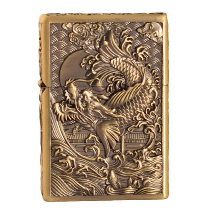 ZORRO zk series kerosine lighter, pure copper, various retro relief patterns, old-fashioned grinding wheel windproof lighter