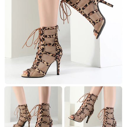 DKZSYIM Dance Boots Latin Women Ballroom Dance Shoes Ladies Girls Soft Soles Tango/Salsa Dance Shoes Sexy Thin Heel 7cm-11cm