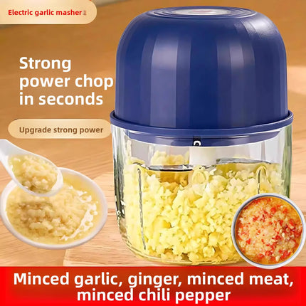 Electric garlic grinder, rechargeable 260ML onion chopper, portable meat grinder, household kitchen vegetable mixer