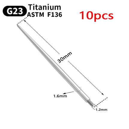 10pcs G23 Titanium Piercing Body Piercing Tool Jewelry Tools Puncture Needle  For Belly Lip Ear Eyebrow Guide Needle Piercing