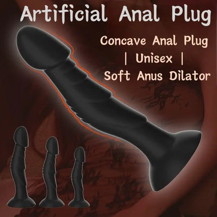 Best-selling Silicone Anal Plug&Curved Dildo for G-spot Stimulation with Suction Cup Prostate Massager for Men,18+Adult Sex Toy
