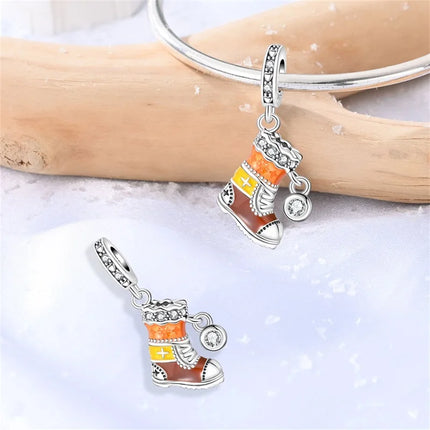 Original 925 Sterling Silver Charms Beads Cute Mushroom Unicorn Love Wings Pearl Charm for Bracelet Pendant Woman Girl Jewelry