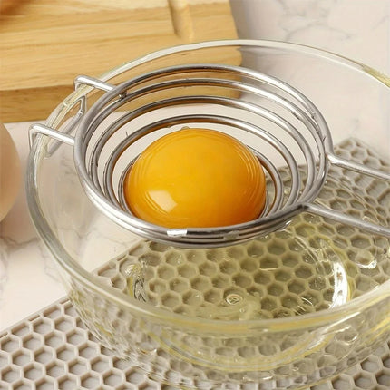 Egg Separator Long Handle Egg White Separator Food Grade Stainless Steel Egg Yolk Divider Filter Kitchen Gadget