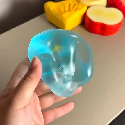 Blue Maltose Squishy Toy Cute Mochi Anti Stress Fidget Toy Soft Simulated Bule Transparent Ball Quick-rebound Decompression Toy