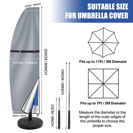 Outdoor Cantilever Umbrella Cover Waterproof Patio Parasol Cover Banana Straight Style All-Season Parasol Umbrella Protection