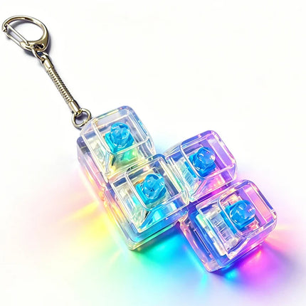 4-Key Polka Dot Keychain Pendant Fidget Stress Releasing Decompression Keychain Press Keyboard Button Keycap Bags Charm Pendant