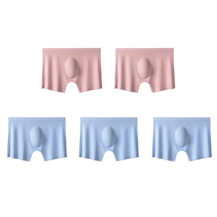 5Pcs/Lot Men's Ultra-Thin Ice Silk Underwear Summer Cool Boxers Briefs Comfortable Breathable Seamless Underpants Sexy Lingerie