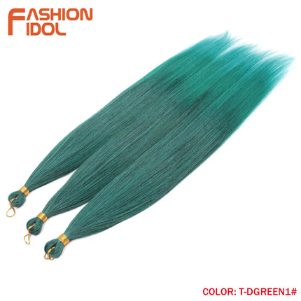 FASHION IDOL 28inch 300g/3Pcs Ariel Straight Pony Hair Crochet Braids Hair Synthetic Braiding Hair Soft Crochet Hair Extensions